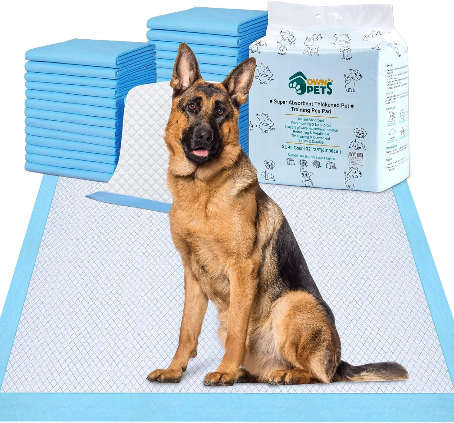 Dog Training XL Extra Large Pad 35’’ X 32’’, Leak-Proof 6-Layer Pet Potty Traini