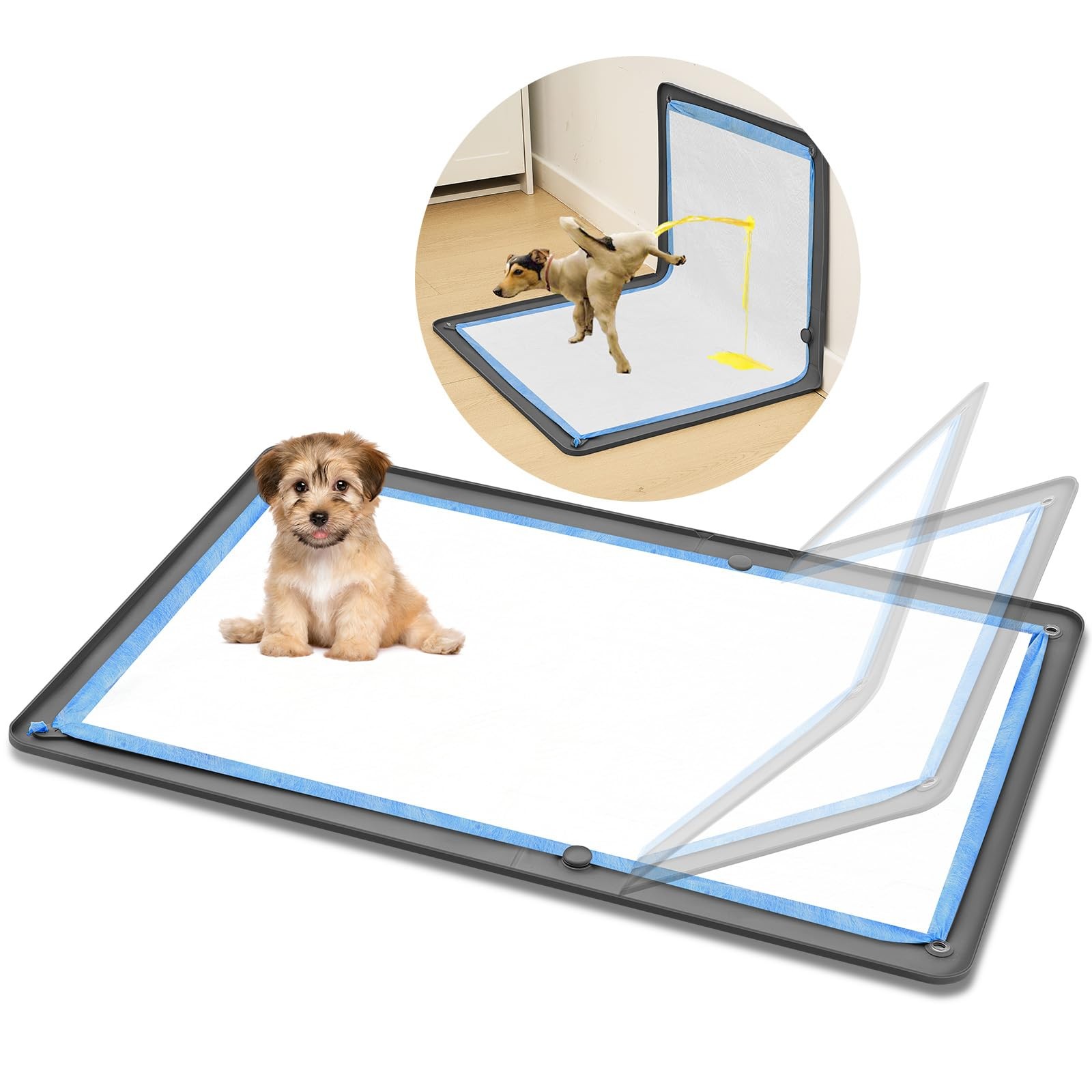 Colingmill Dog Pee Pad Holder 24 x 35 Inch Silicone Puppy Pads Gray