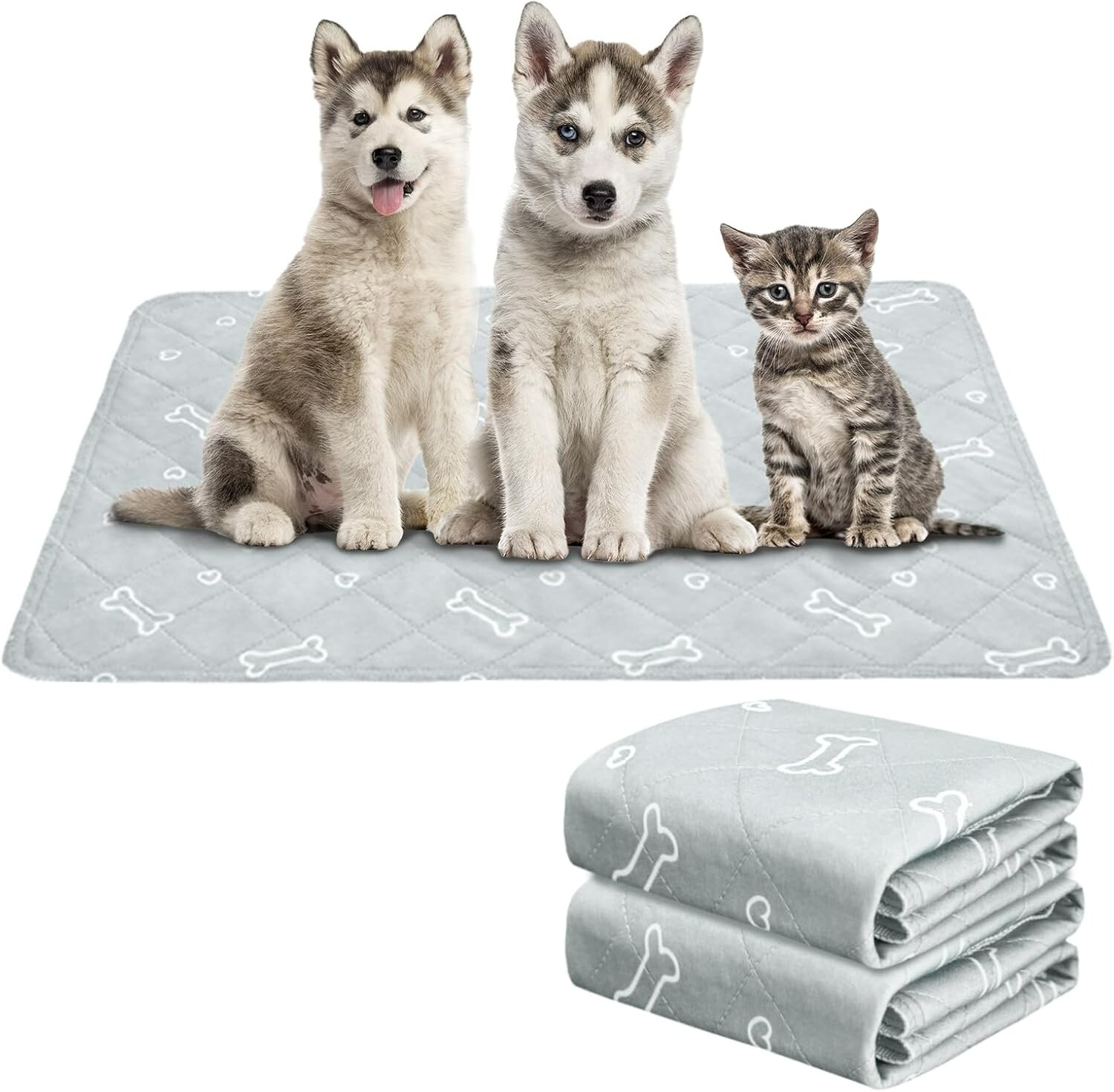 Washable Dog Pee Pads Reusable Absorbent Training Mats for Potty/Crate/Kennel