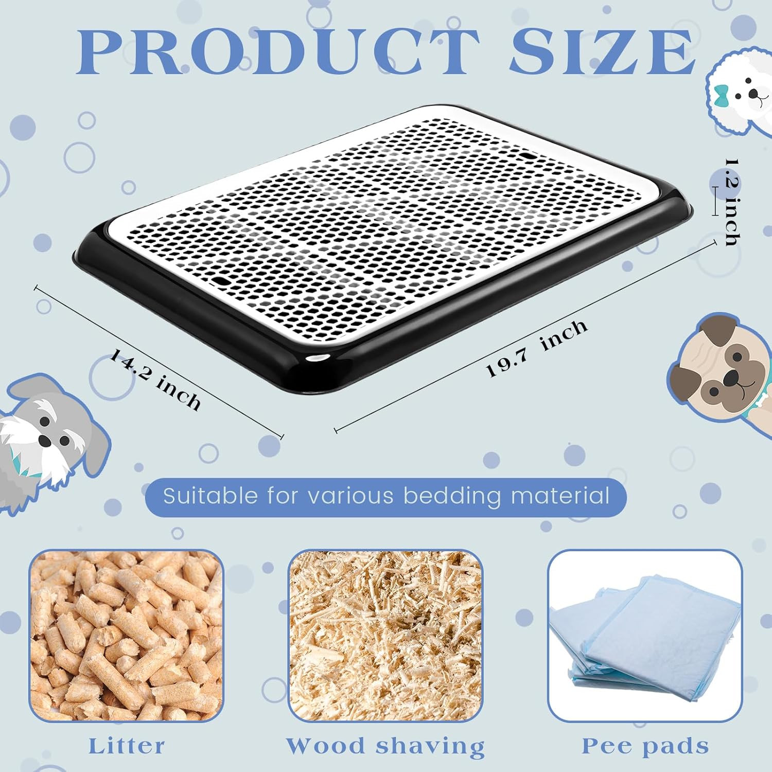 1 Pcs Dog Pee Pad Holder Potty Tray Portable Dog Litter Box Toilet Training for