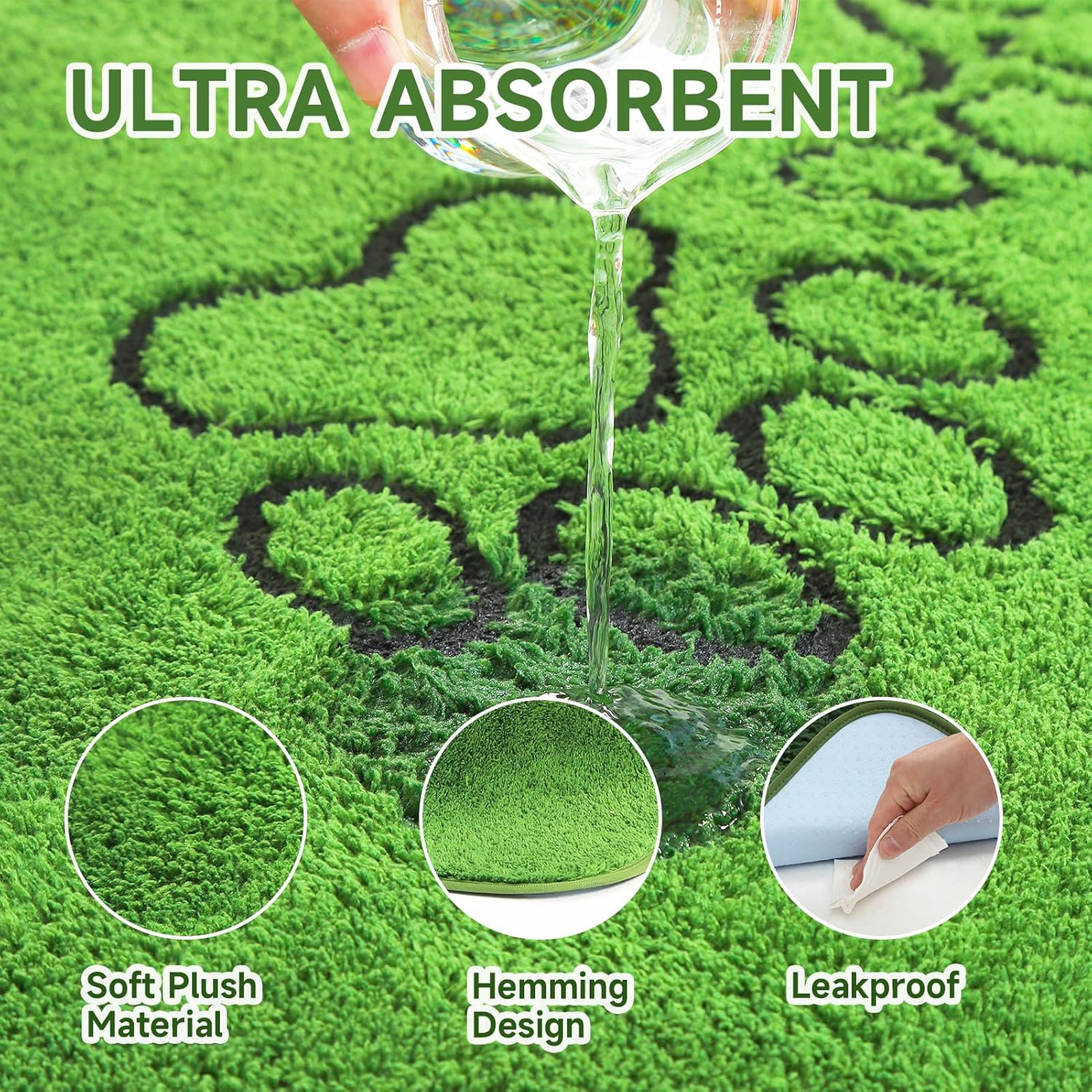 Washable Dog Pee Pads, Reusable Puppy Pads, 18×24 Inches, Green, Leak-Proof