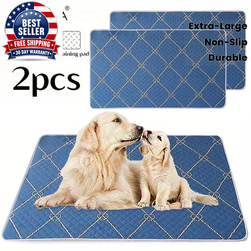 2PCS Washable Reusable Pet Urine Pads for Cats and Dogs Multipurpose Floor Mat D