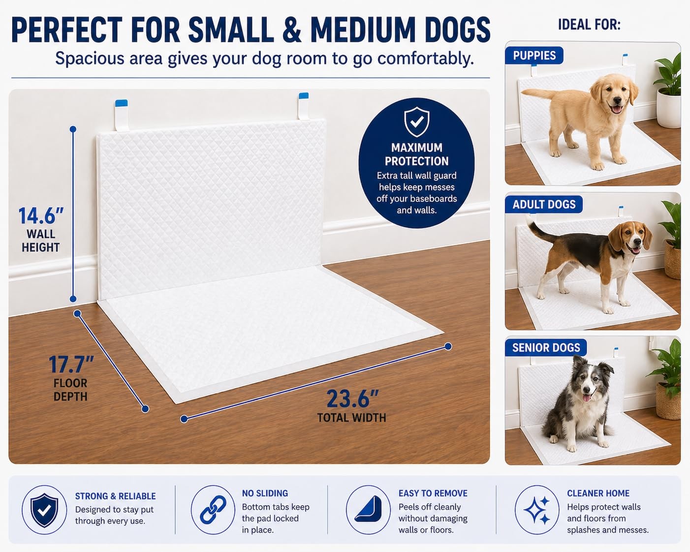 Disposable Pee Pads for Male Dogs – 40 Count (2 Pack, 20 Pads Each)