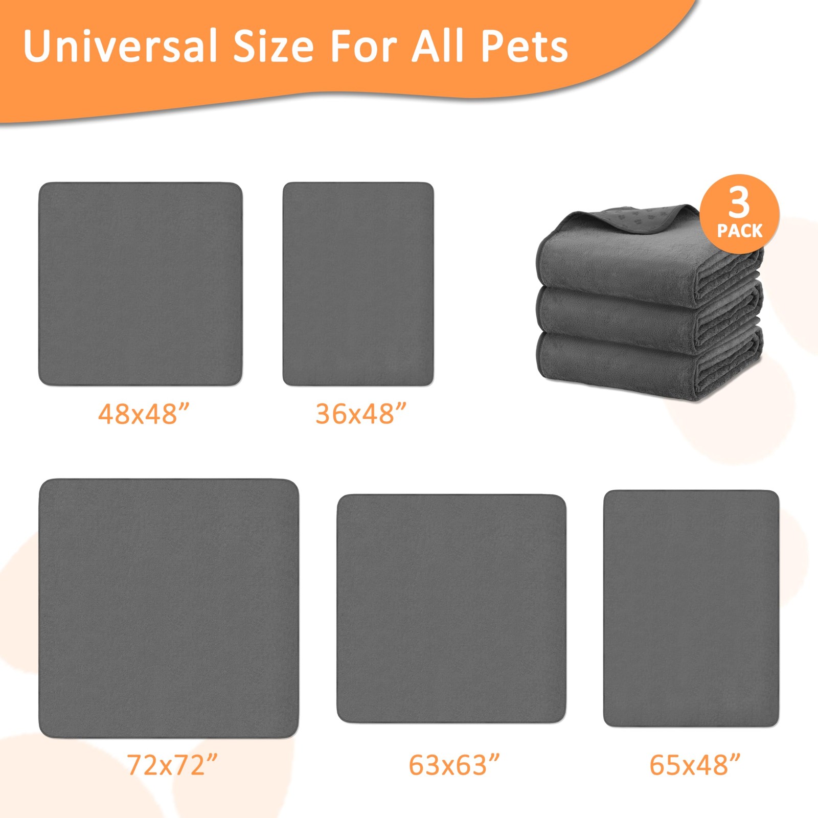 Washable Pee Pads for Dogs 36″ X 48″ – Non-Slip, Fast Absorbent, Waterproof