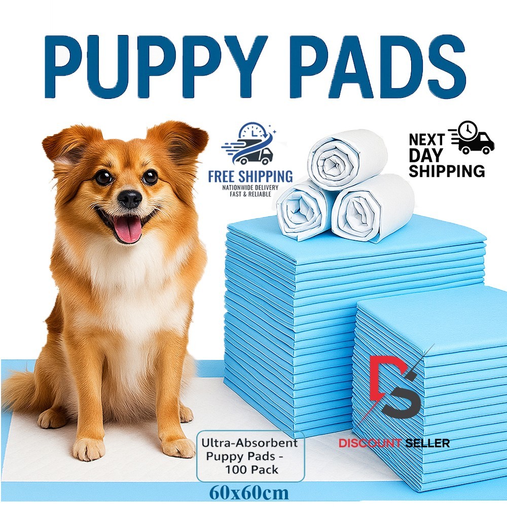 100 Large Puppy Training Trainer Train Pads Toilet Pee Wee Poo Dog Pet Cat Mats