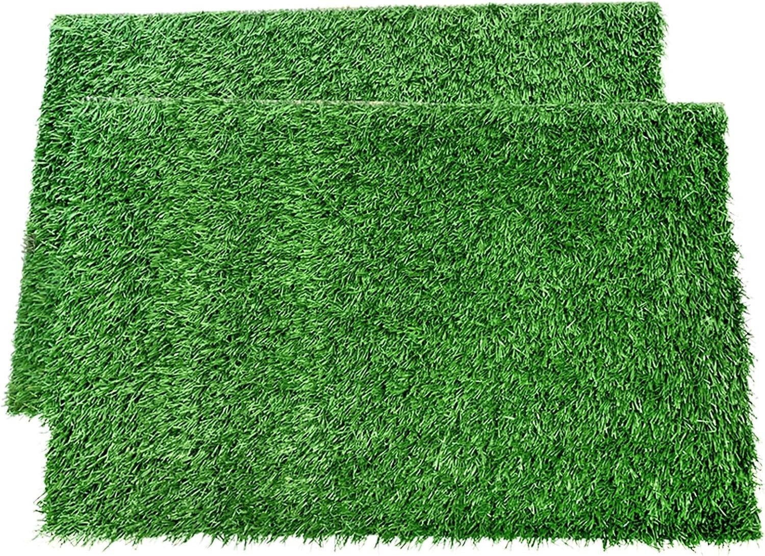 Dog Grass Pee Pads 2 Pack Artificial Turf 14x18in Washable Replacement Mat In…