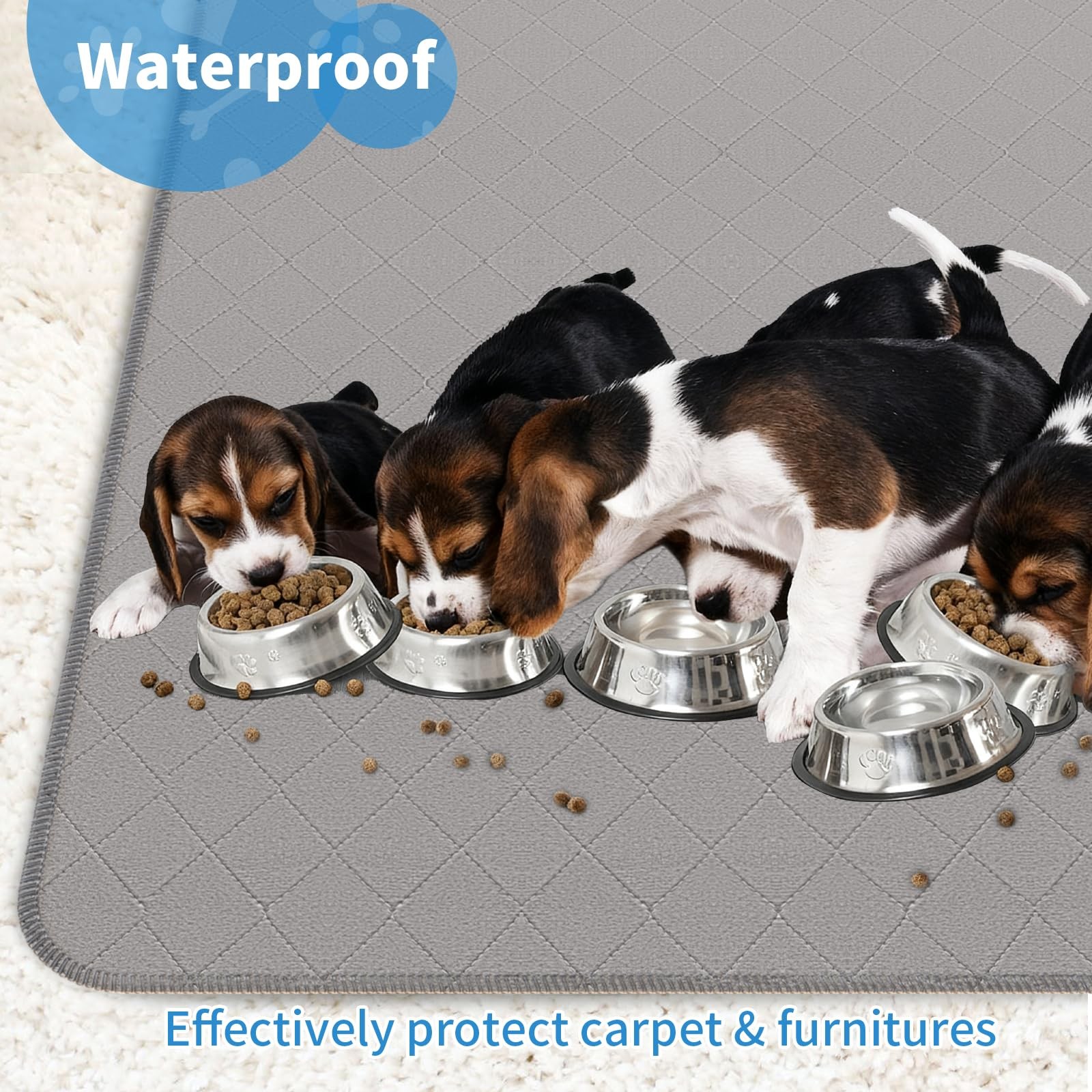 Washable Reusable Dog Pee Pads, 34″x52″ (2 Pack) Absorbent & Waterproof Puppy…