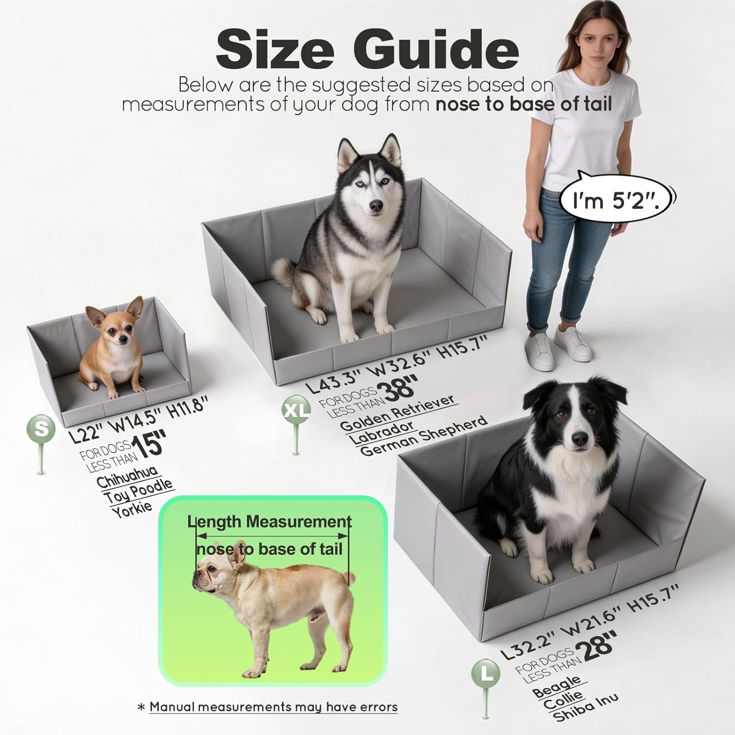 Dog Grass Pad with Foldable Dog Litter Box High Walls & Grate, 2PCS Odor Free Ar