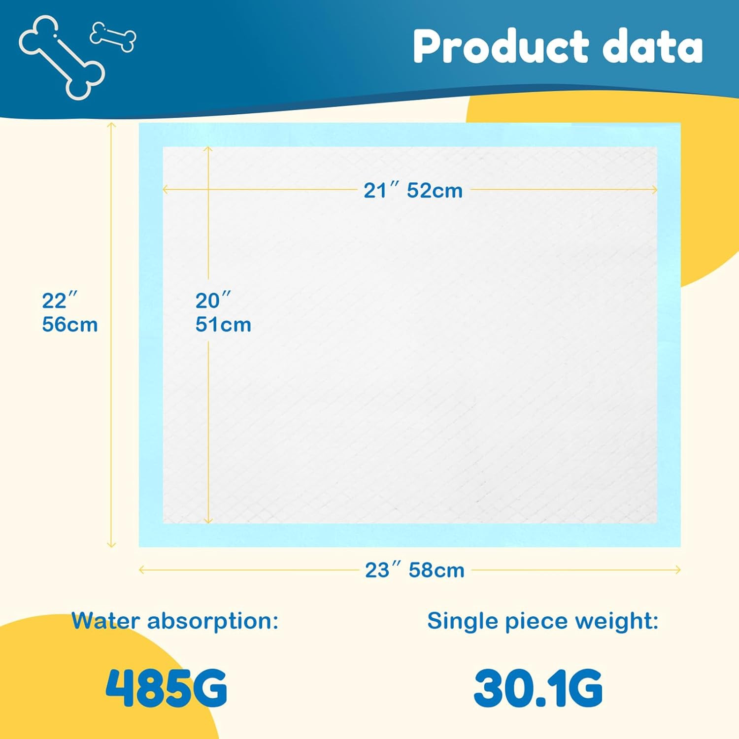 Dog Pee Pads 22″X23″ , 30 Count Disposable Puppy Pads Pee Pads for Dogs, Pet Tra