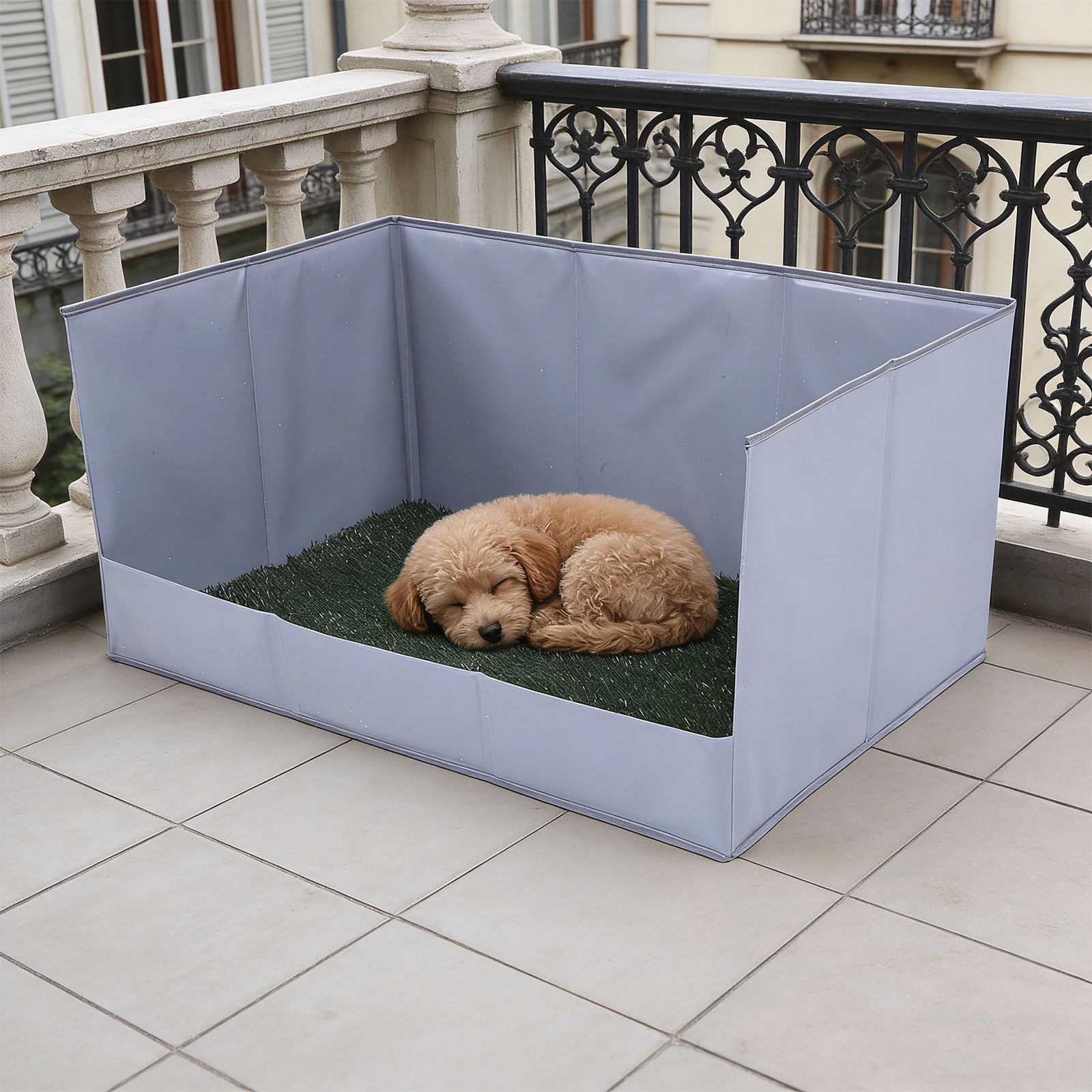 Dog Grass Pad With Tray Easy Cleaning Artificial Grass Foldable Dog Litter ZCFA