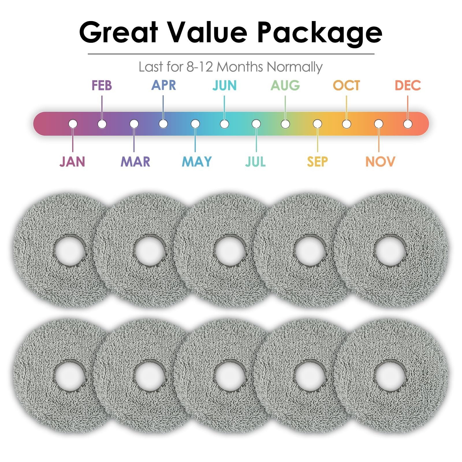 (10 Pack) X50 Ultra Mop Pads for Dreame X50 Ultra/ X40 Ultra/ L40s Pro Ultra/…