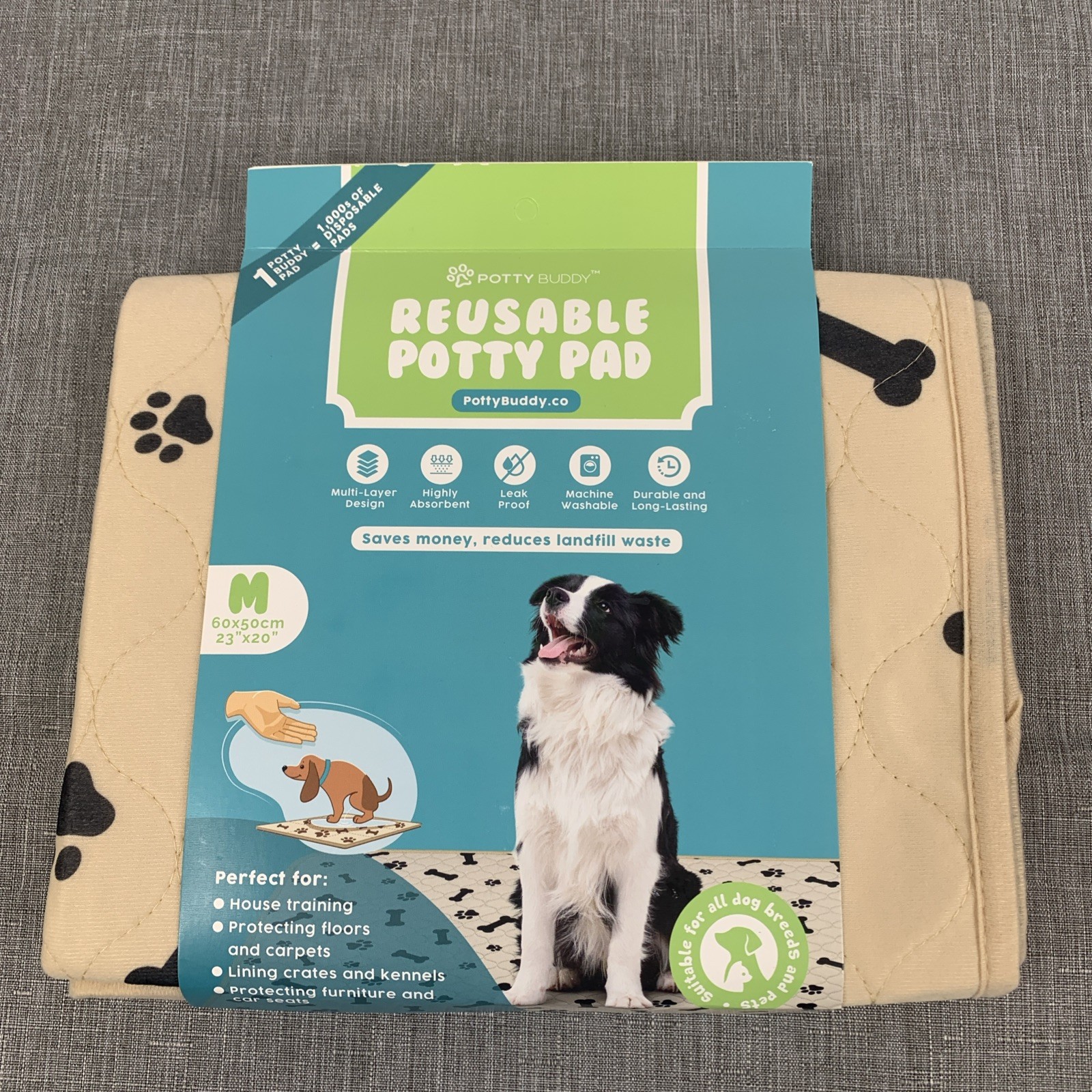 Reusable Pee Pads Washable Puppy Training Pet Potty 23″ X 20″ Potty Buddy NEW