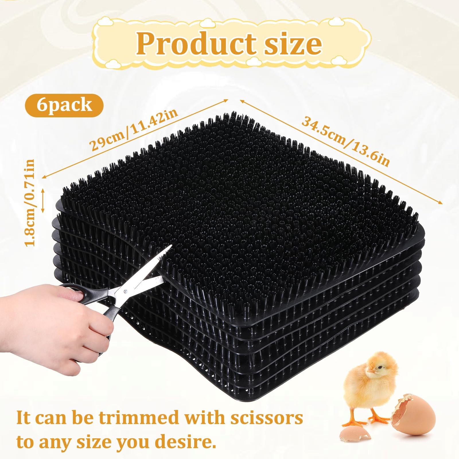 6PCS Nesting Pads for Chicken Coop, 12″x13″ Washable Nest Box Mats, Reusable