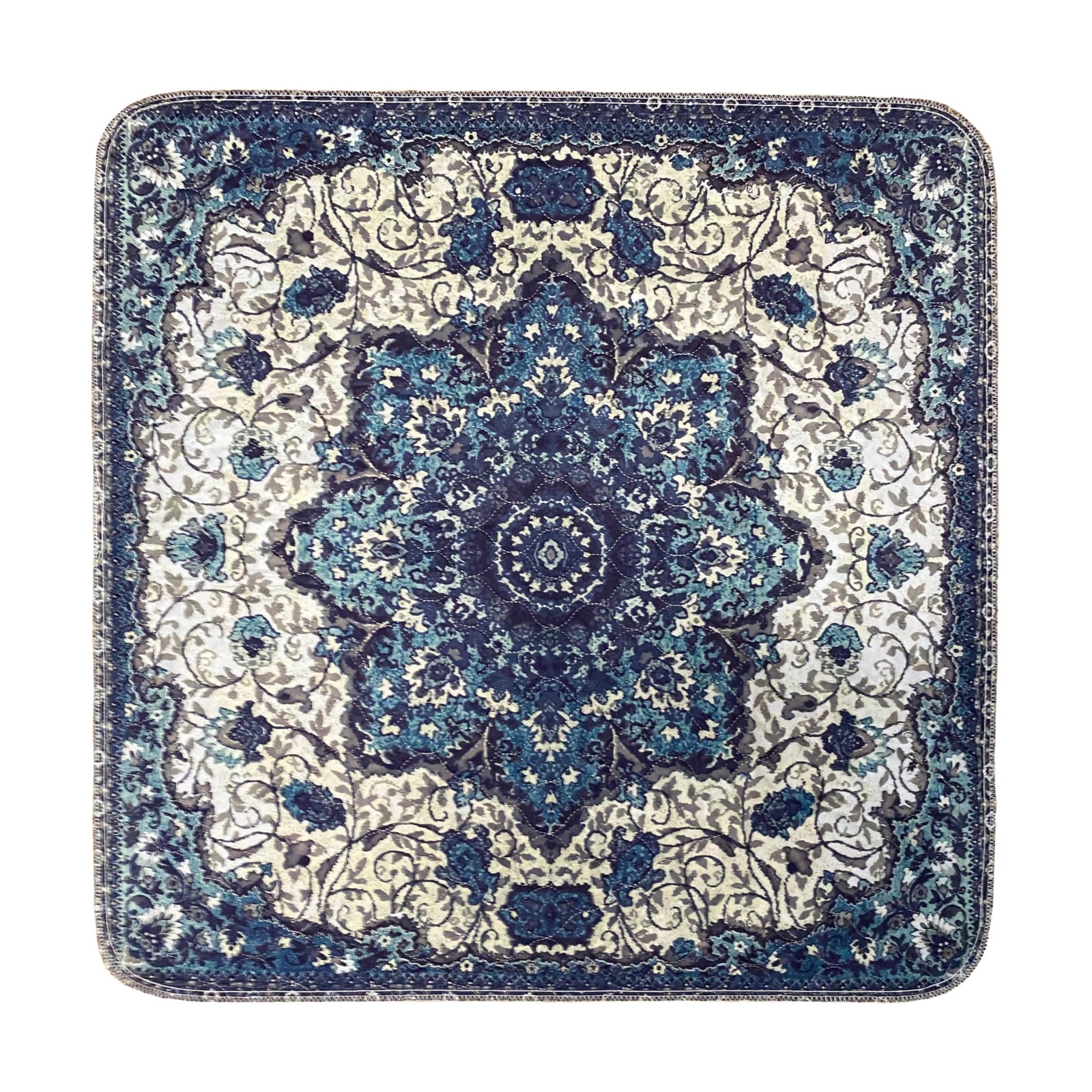 PUPIBOO Washable Pee Pad Blue Medallion 72×72 Inch