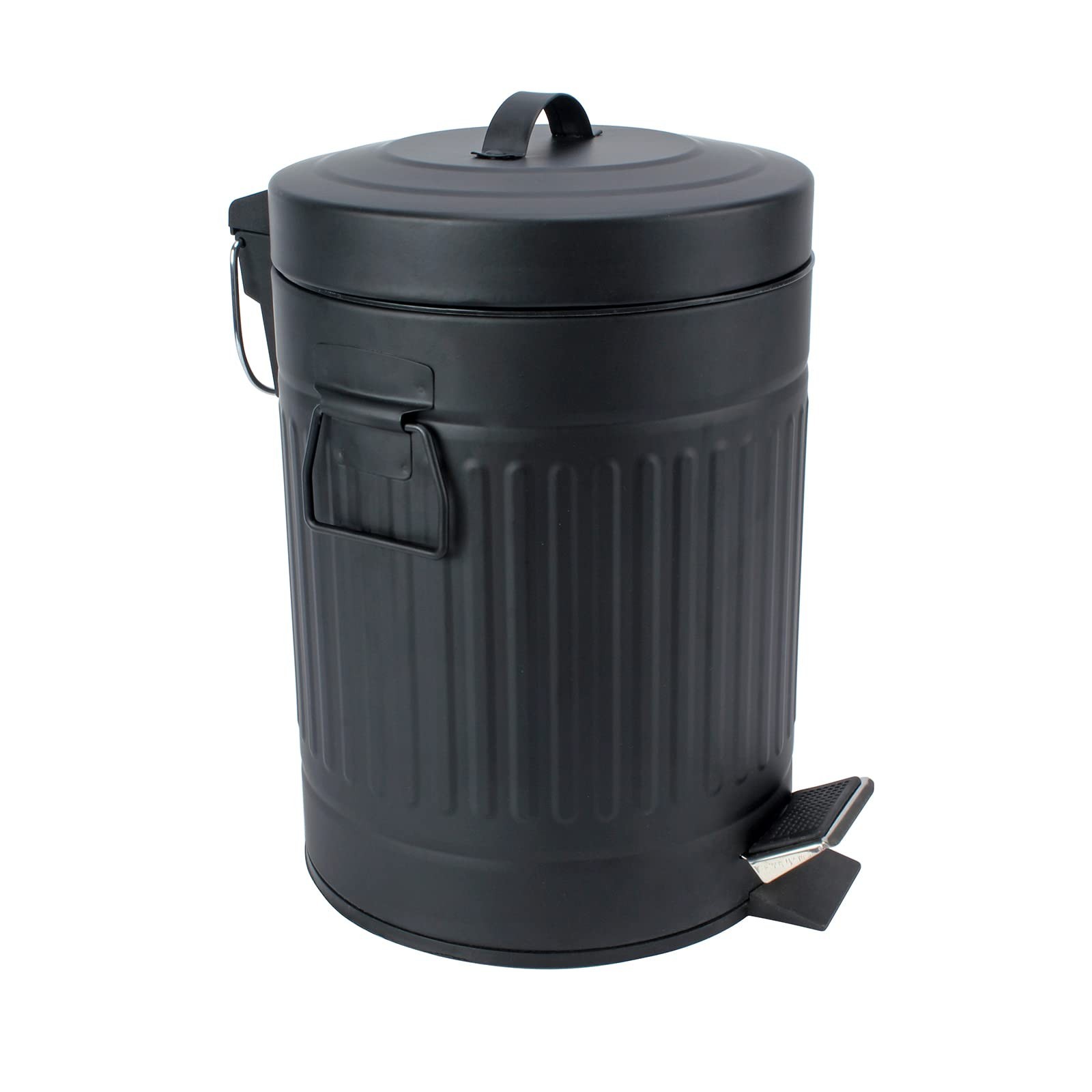 SIMPLEMADE Round Step Trash Can, Stainless Steel with Lid, Small Metal Wasteb…