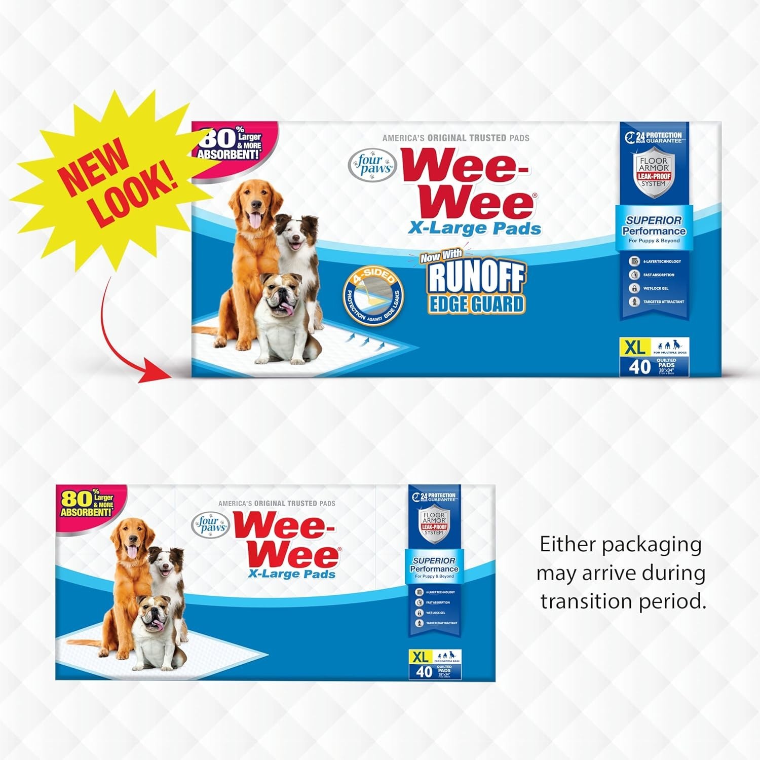 Wee-Wee Superior Performance Dog Pads 40 Count for Housebreaking Supplies