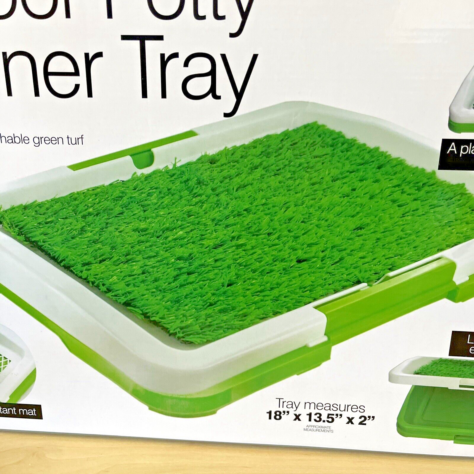 Puppy Indoor Potty Training Tray Dukes Pet 18 x 13.5 x 2 in Removable Green Turf