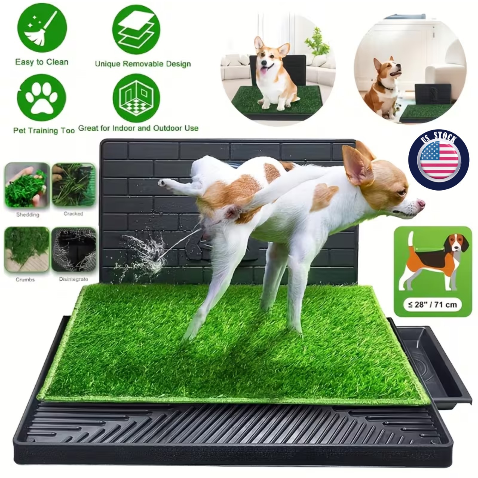 Puppy Dog Pet Potty Training Pee Pad Mat Indoor Tray Dogs Grass House Toilet USA