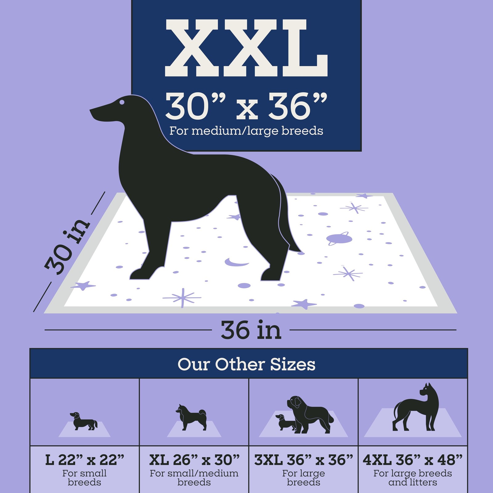 Overnight XXL Puppy Pads for Dogs, 30″ x 36″, 15 Count, Leak-Proof, Super Abs…
