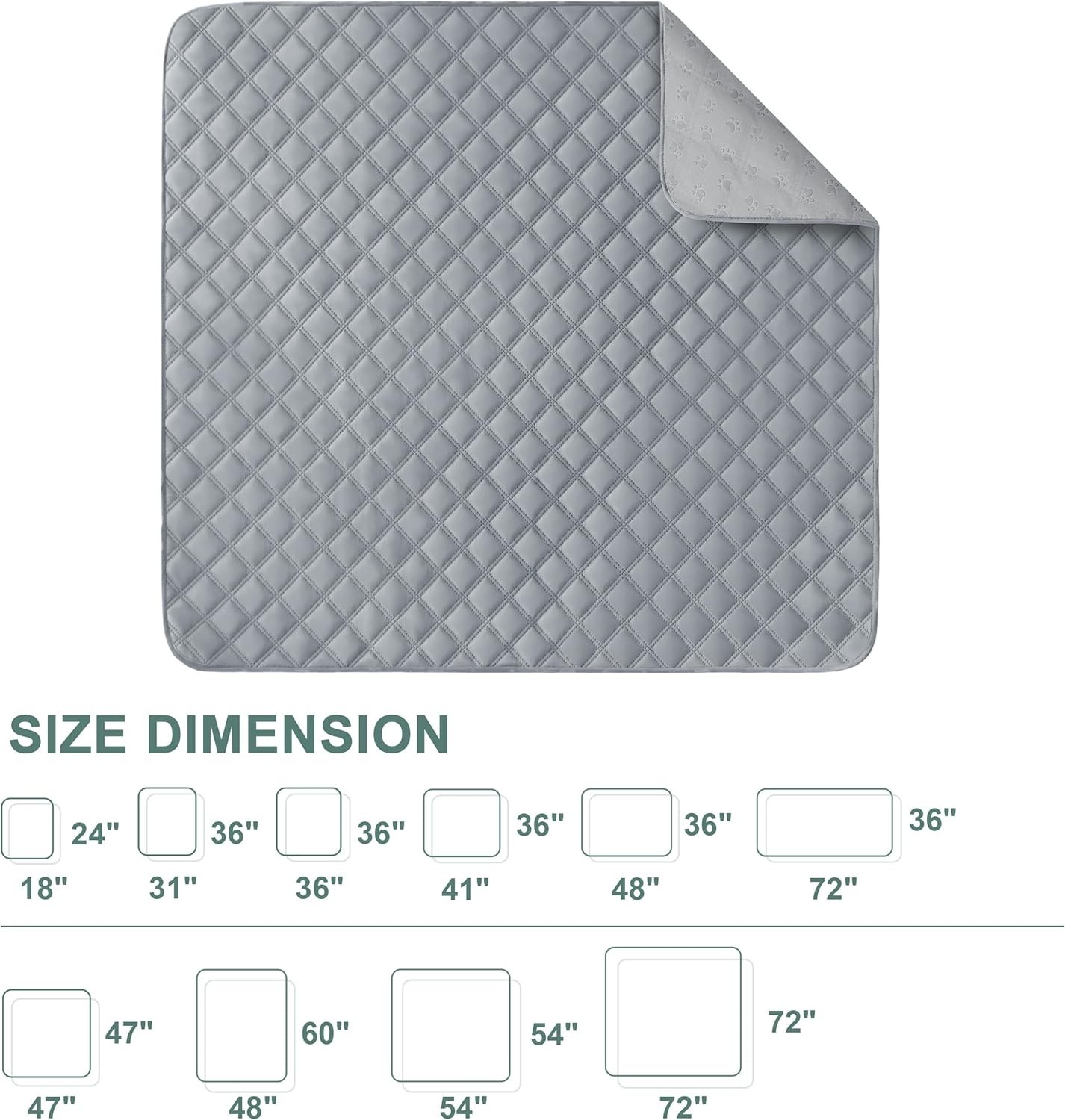 Reusable Washable Pee Pads for Dogs Large/Extra Large 36” x 41” 2 Pack, Abs…