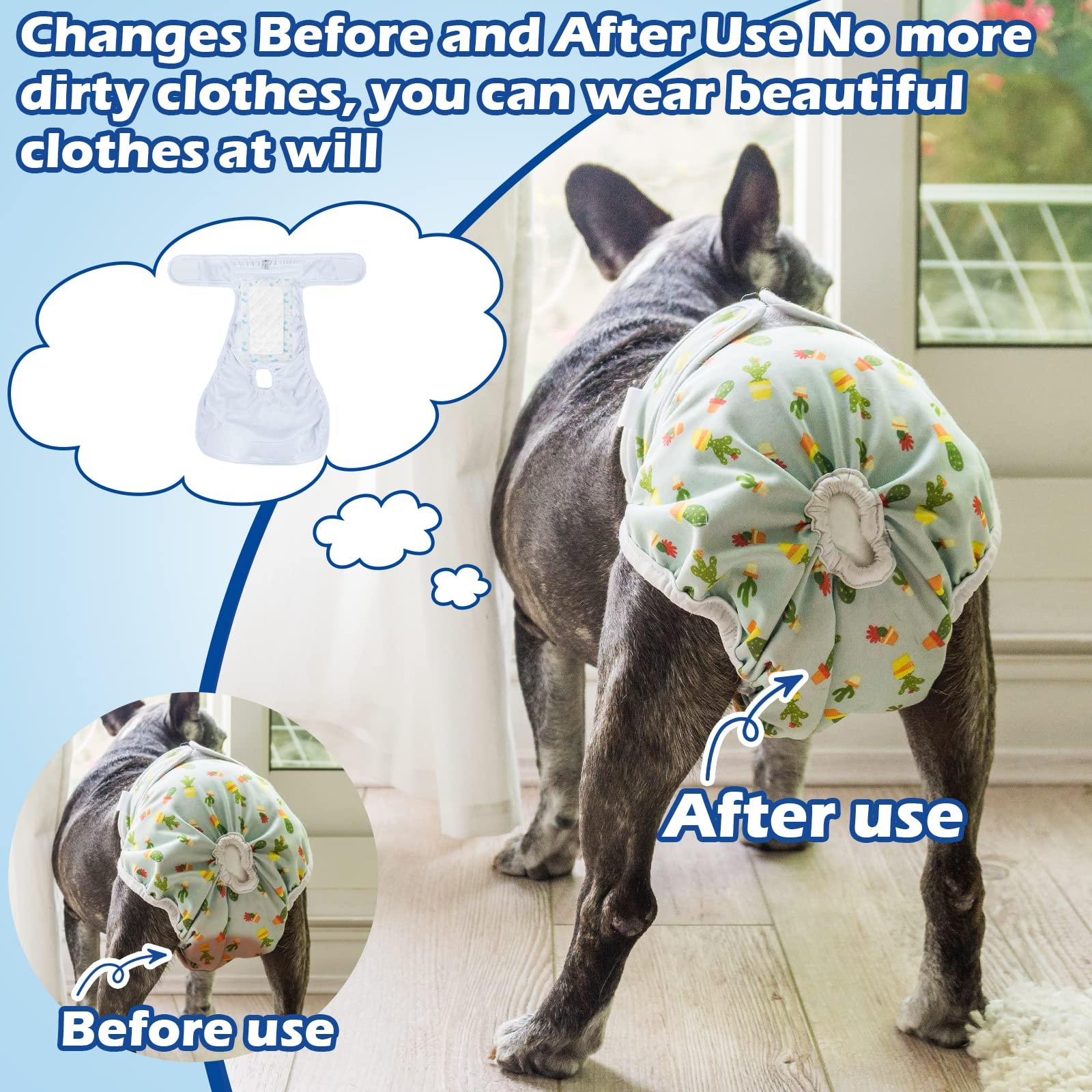 45PCS Dog Diaper Liners for XS Dogs – Super Absorbent, Disposable