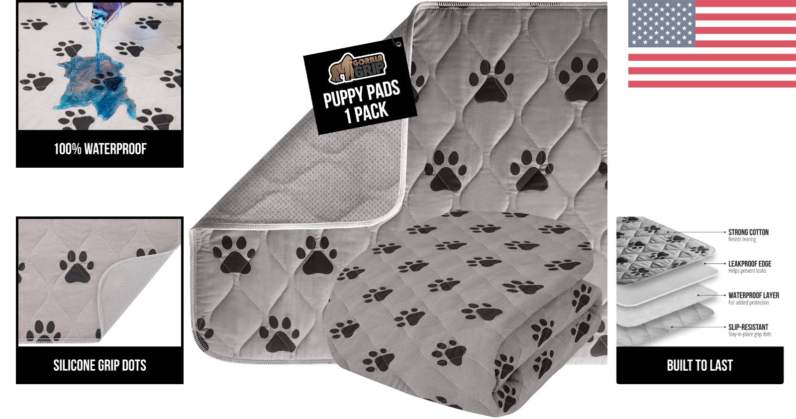 Reusable Waterproof Puppy Pads, 34×21 – Ideal for Crates, Floors, and Furniture