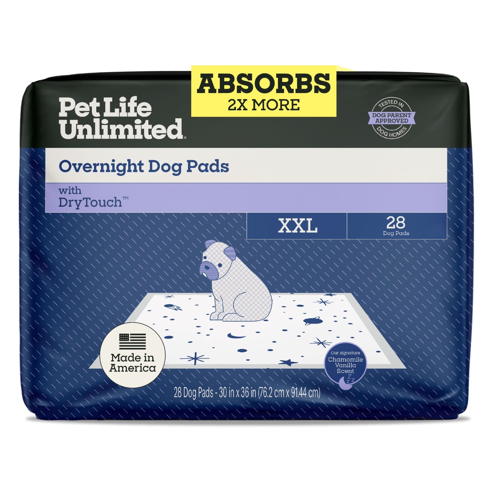 Overnight Dog Pads XXL 30×36 Inch 28 Count Absorbent Odor Control Leak Proof