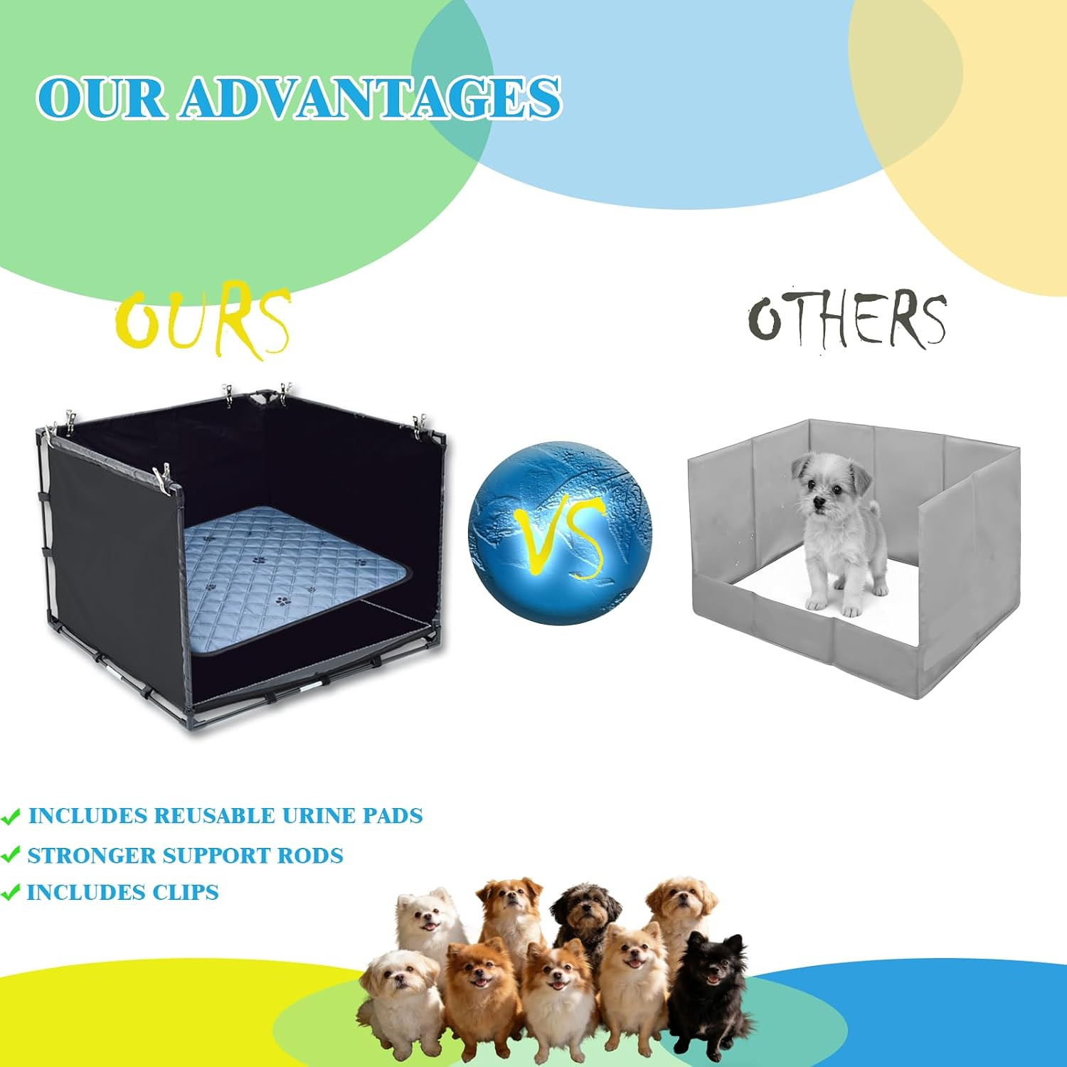 Washable Dog Pee Pad Holder Tray – Foldable Indoor Potty for Small Dogs