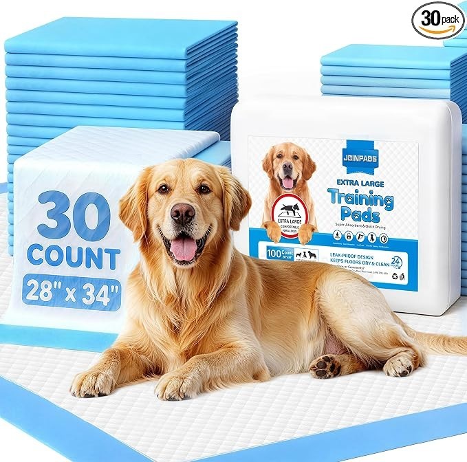 Puppy Pads 28″x34″, Extra Large, Super Absorbent, 30 Count, Potty Pads for Dogs