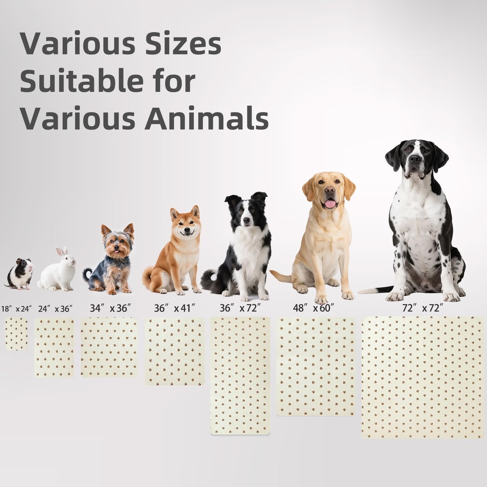 PUPTECK Washable Pee Pads Dog Training Pads 2 Pack Beige 36×72 in