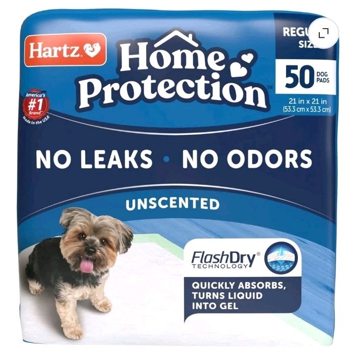 Hartz Super Absorbent Odor Eliminating No Leaks Dog Pads 21 in x 21 in 50ct