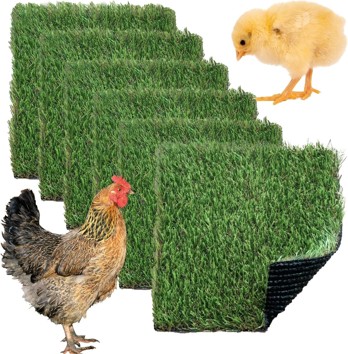 6 Pcs Washable Fake Turf Mats Grass Carpet Reusable Hens Nest Boxes Pad.
