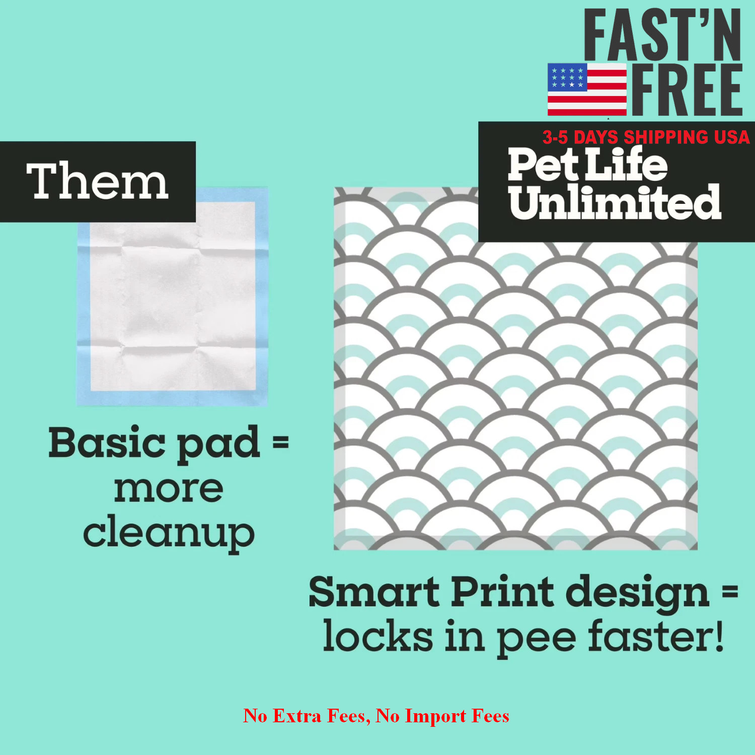 2 Pack Pet Life Unlimited Dog Pads XXL 30×36 30Ct Smart Print Training, NEW USA