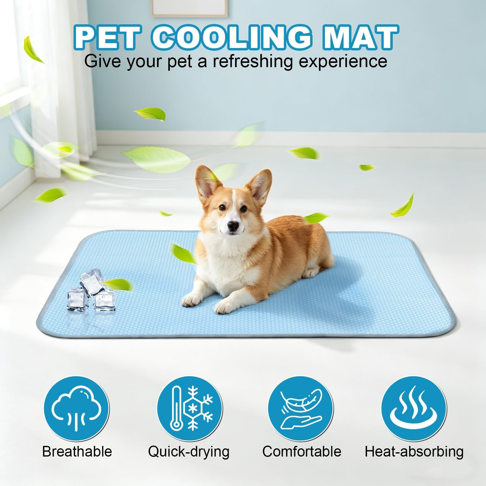 GOLOPET Large Dog Cooling Mat Ice Crystal Heat Dissipation,36x24in | Ice Crys…