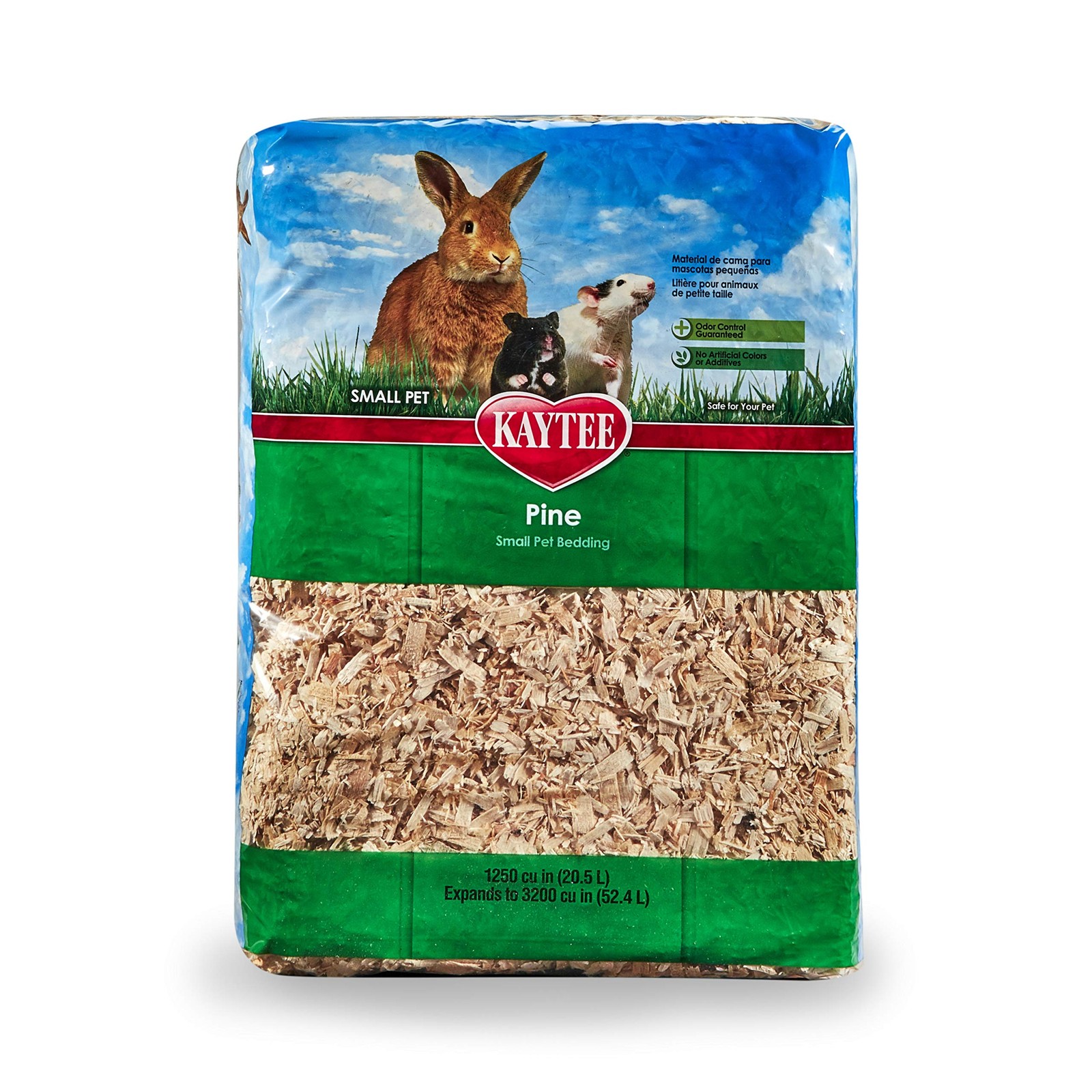 Kaytee Small Animal Pine Bedding For Pet Guinea Pigs, 52.4 Liter, Tan