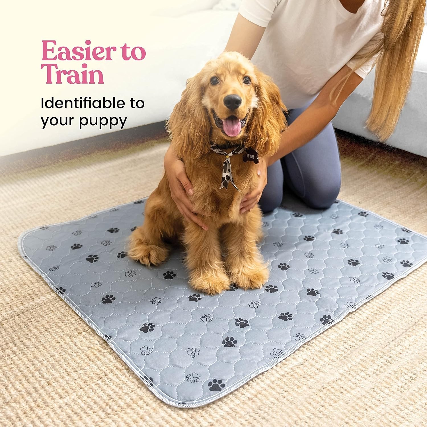 PitPet 4 Pack Reusable Dog Pet Training Pads Super Absorbent 36″x72″ Gray