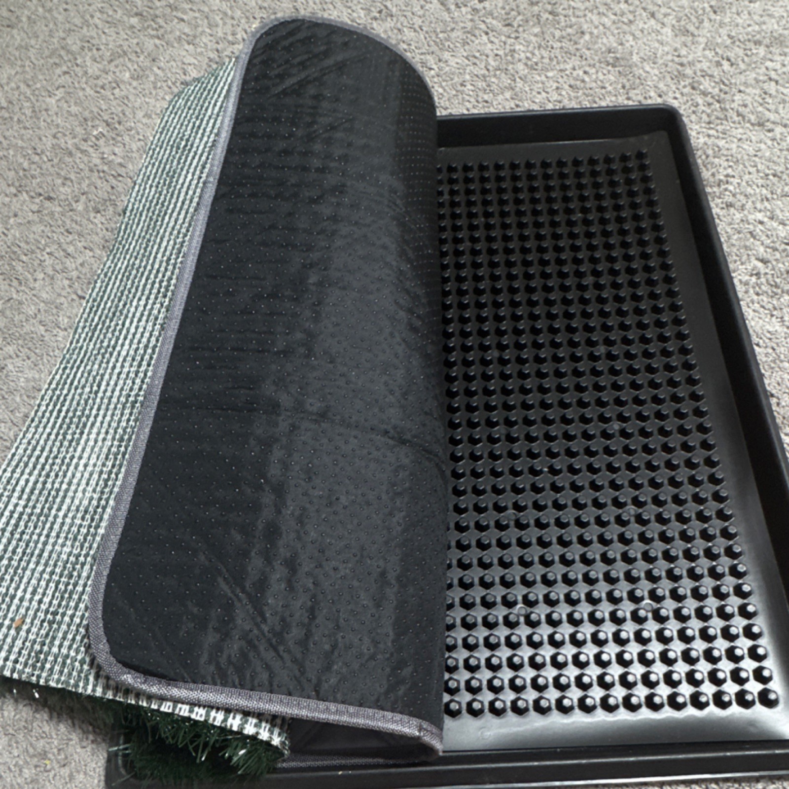 Reusable Dog Toilet Training Pad with Tray Synthetic Grass Mat Indoor Pet Potty