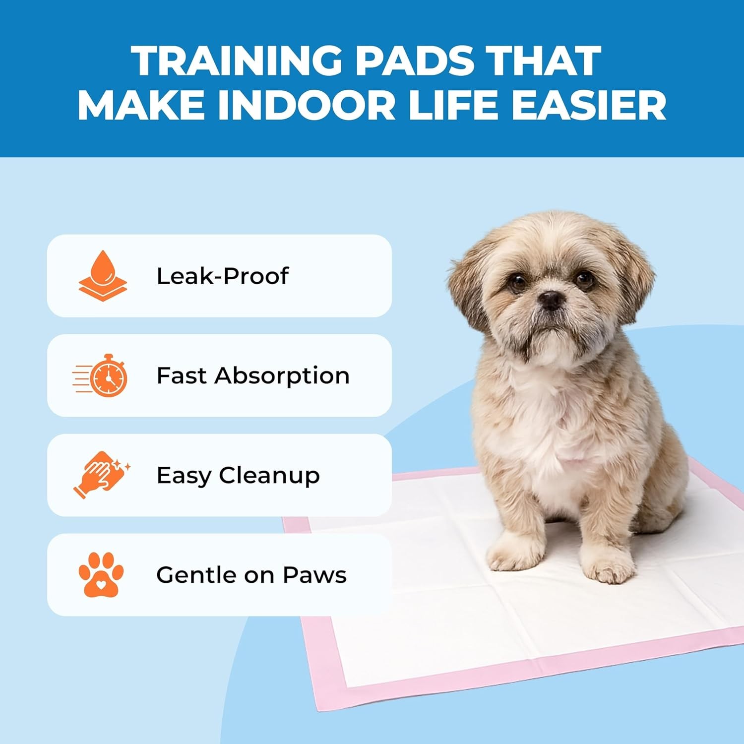 Disposable Puppy Pads 22.5×22 Large – Absorbent, Odor Control, Dog Training