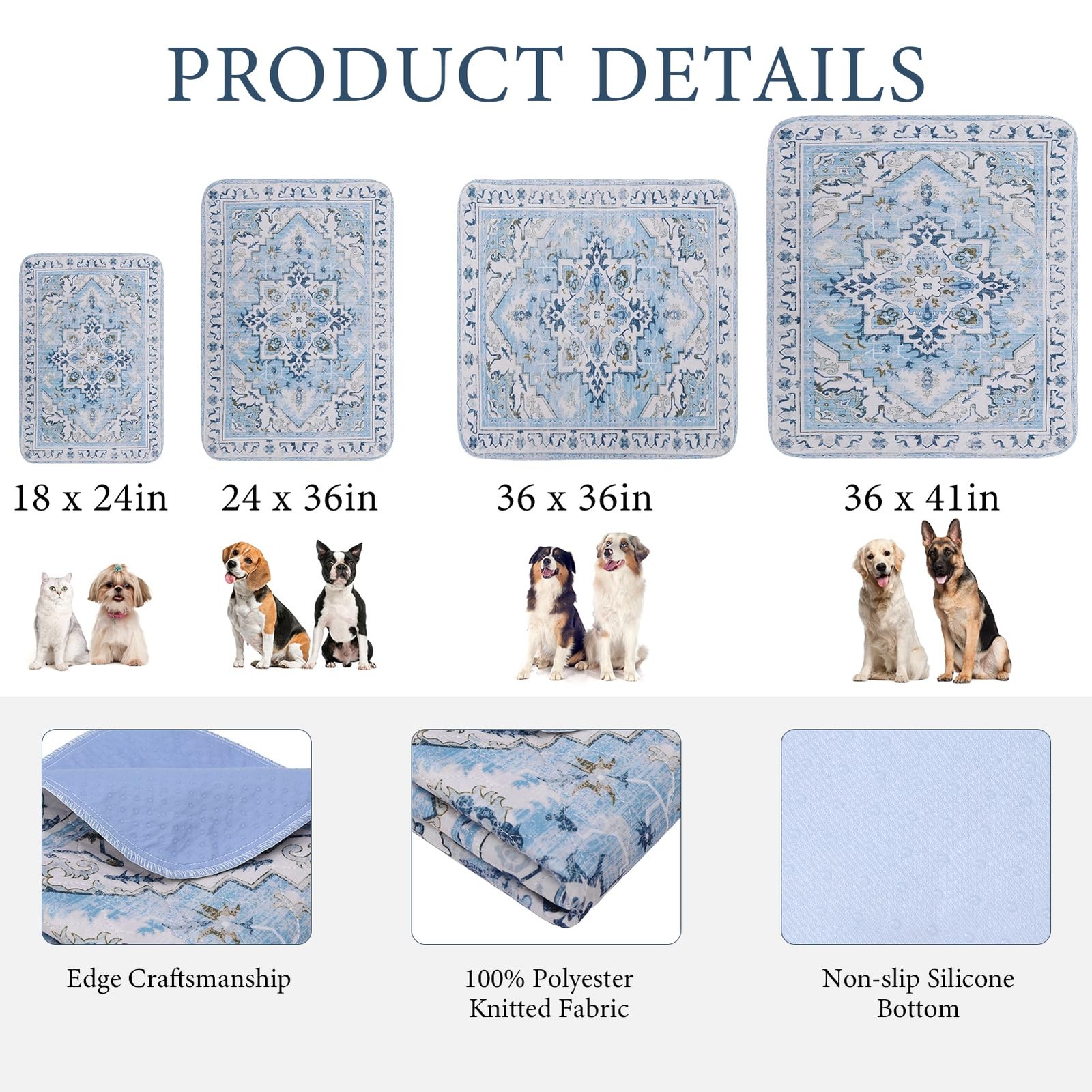 Homimp Washable Pee Pads for Dogs,2 Pack Reusable Puppy Pads Waterproof,Absorben