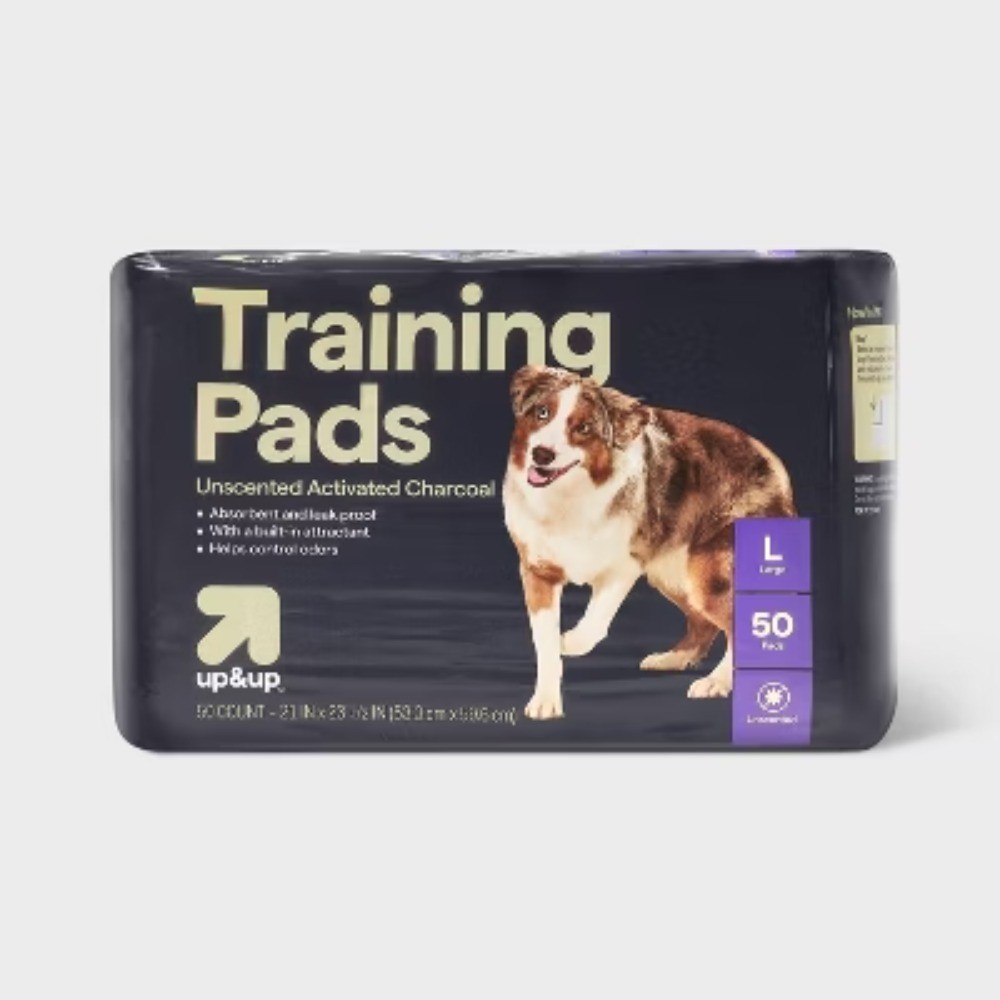 Puppy and Adult Dog Unscented Activated Charcoal Training Pads – L – 50ct