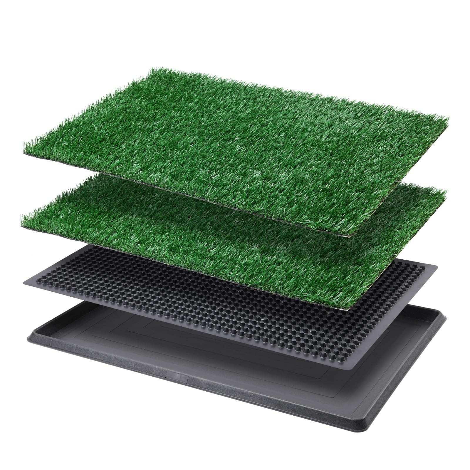 LOOBANI Dog Grass Pad with Tray – Litter Box Potty 16*20inch, Green