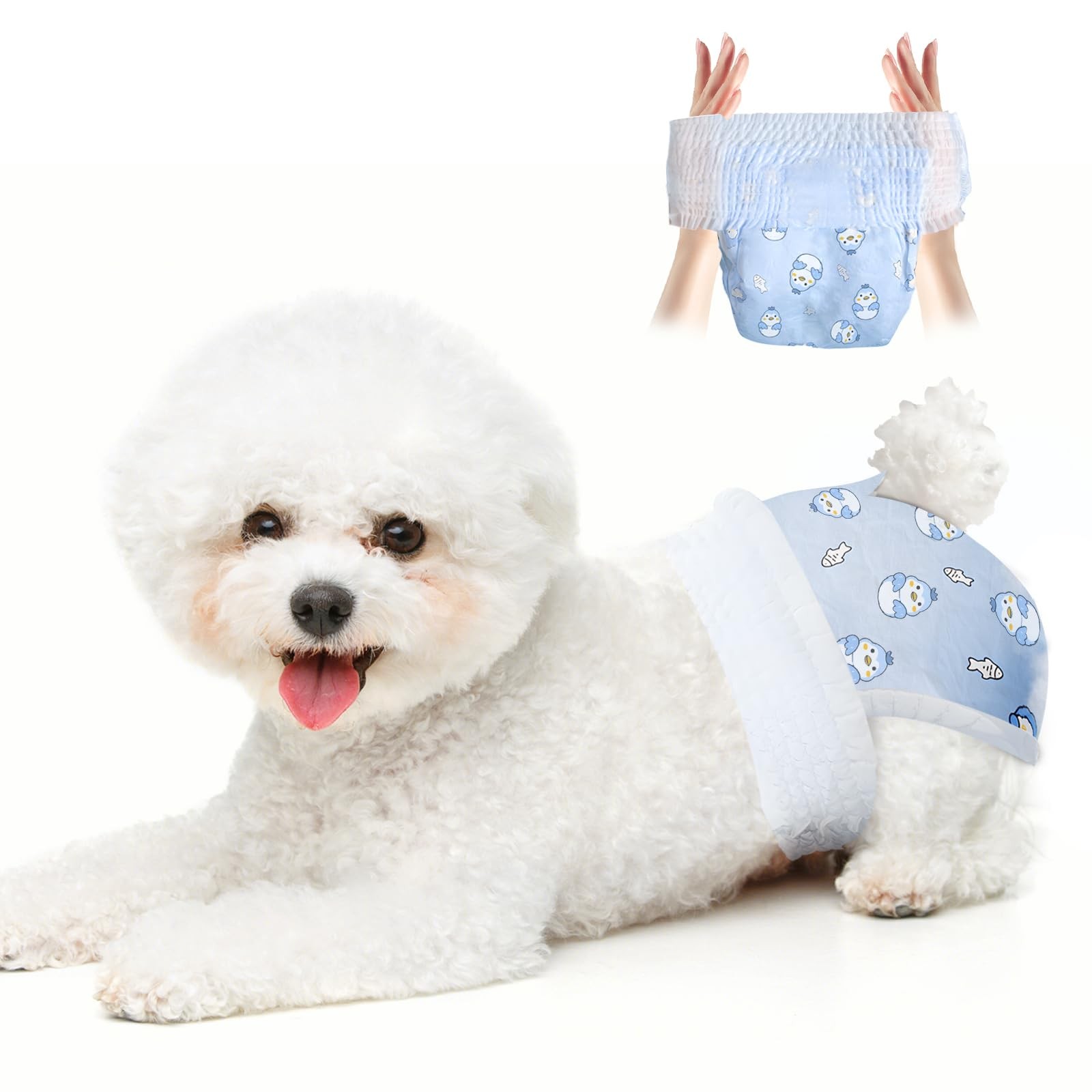 Disposable Dog Diapers Absorbent Soft Puppy Doggie Diapers for Female Dogs wi…