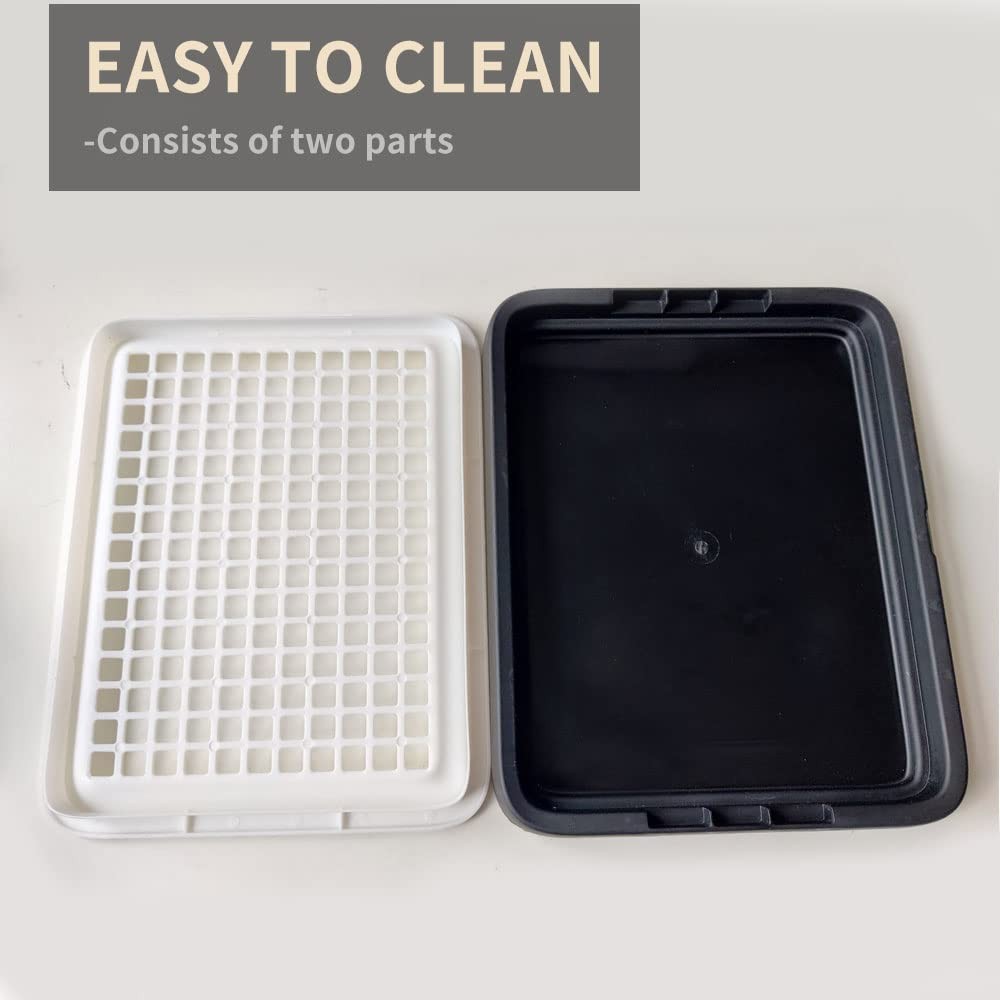 Guinea Pig Litter Tray Pan with Grate for Cage – Small Animal Small, white