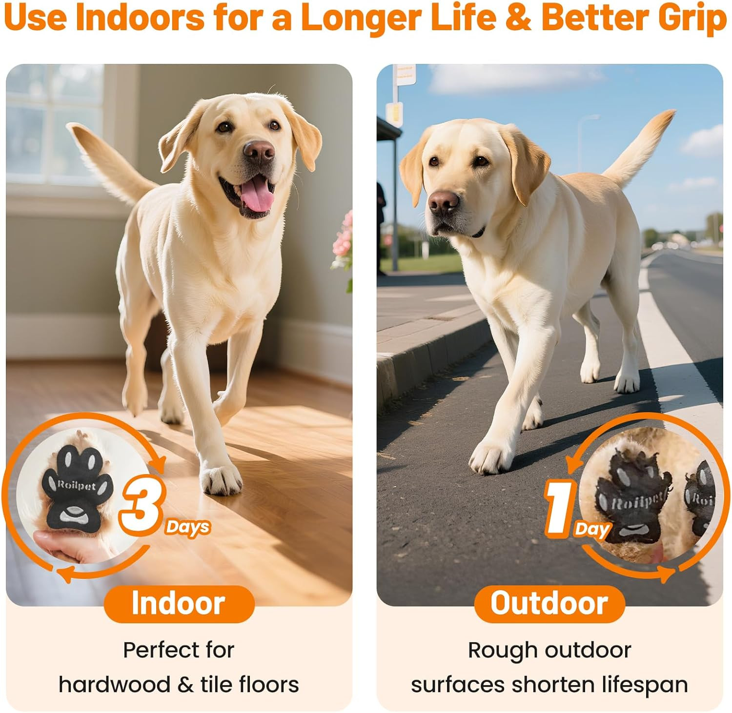 Dog Paw Protector Non-Slip Pads, Small Dog Gripper Pads for Hardwood Floors, Str