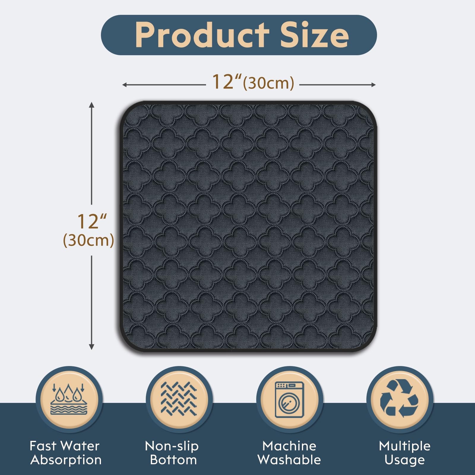 Washable Guinea Pig Cage Liner – 4 Pack Reusable Washable Pee Pads，Waterproof…
