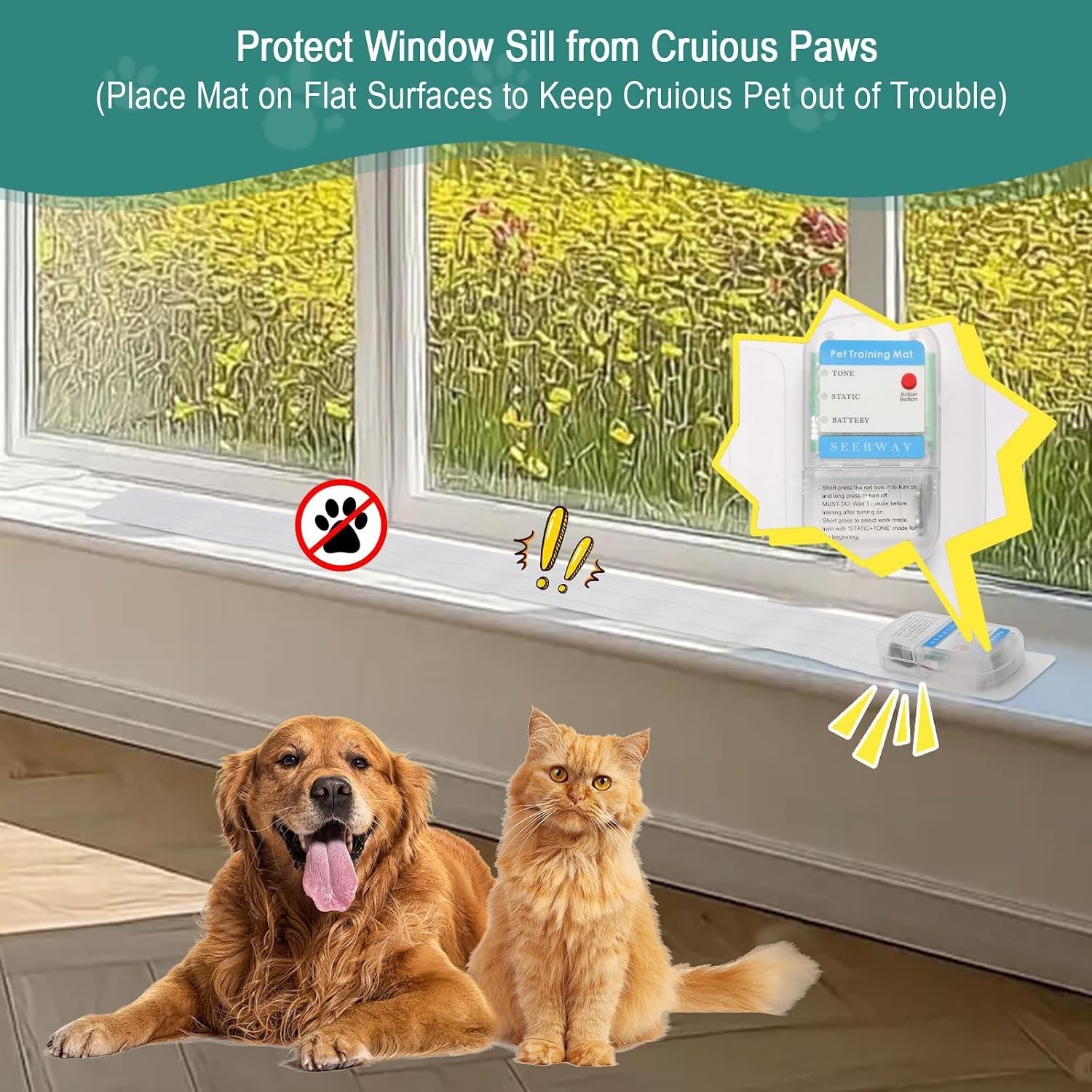 Slim Design 46″x3″ Pet Mat – Electric Training Pad for Pets