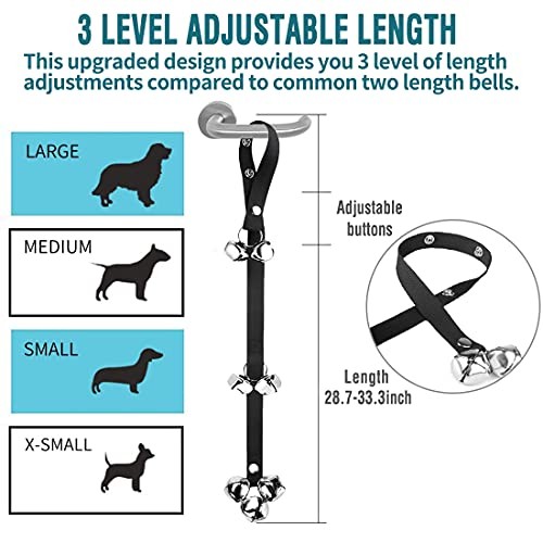 BLUETREE Dog Doorbells Premium Quality Training Potty Great 01Black(one pack)