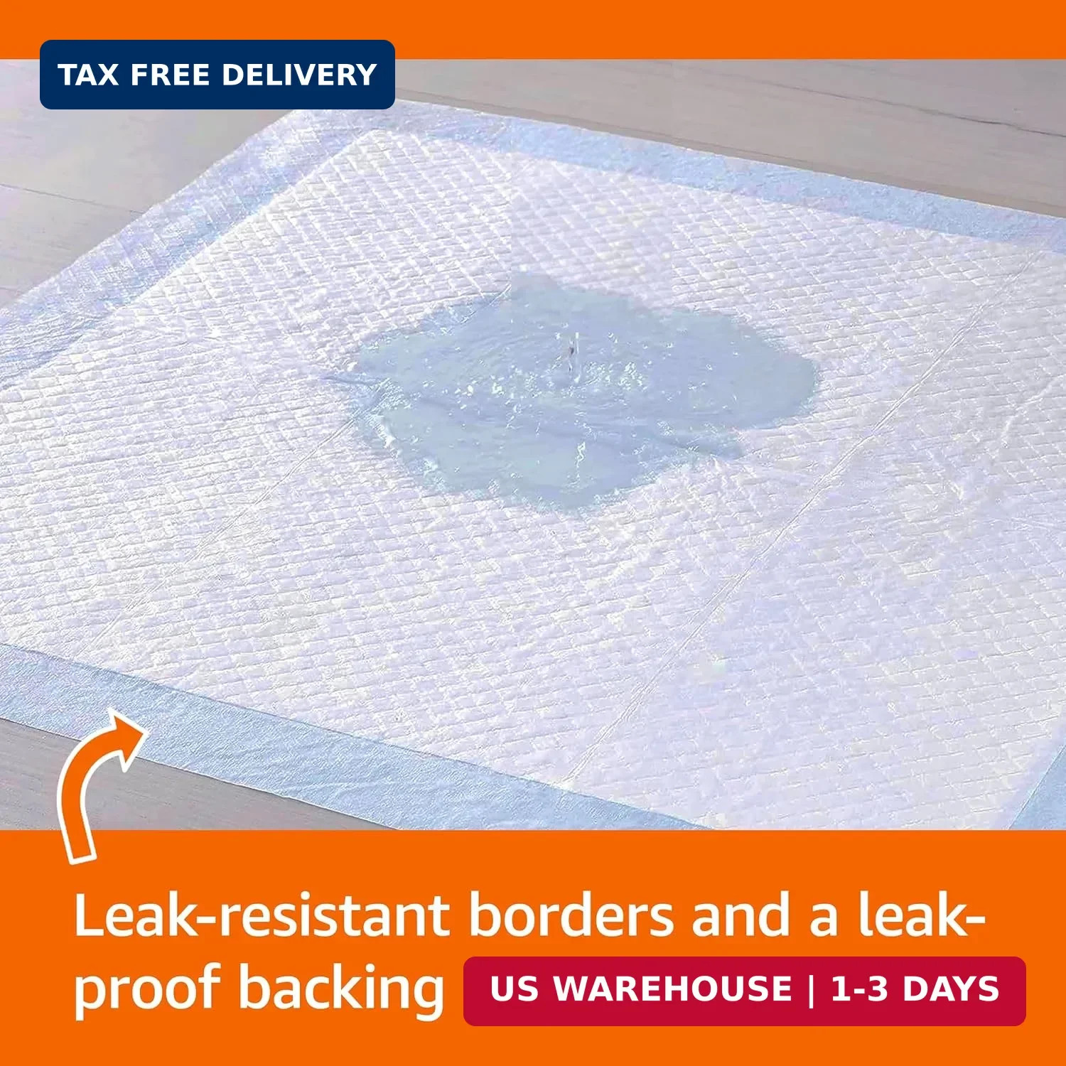 Amazon Basics Leak-Proof Dog and Puppy Potty Training Pee Pads with Quick-Dry 5-