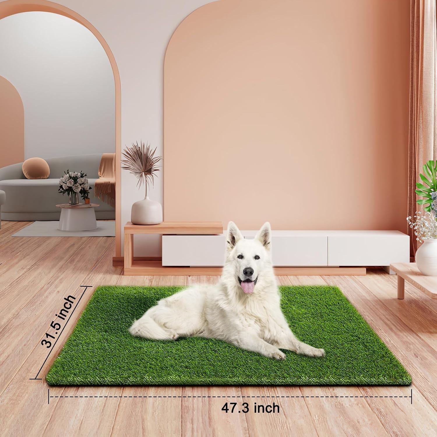 Artificial Grass, 47.3″x31.5″ Professional Dog Grass Mat, Potty Training Rug …