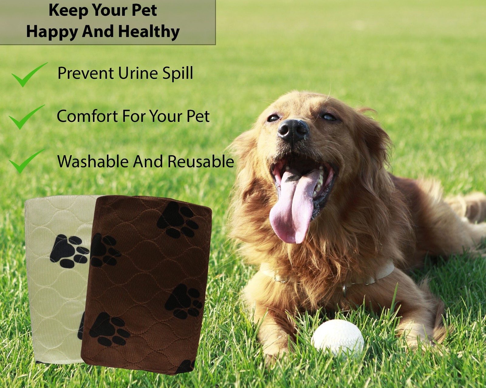 Washable Dog Pee Pads 2 Pack Reusable Puppy Training Mats Large Absorbent